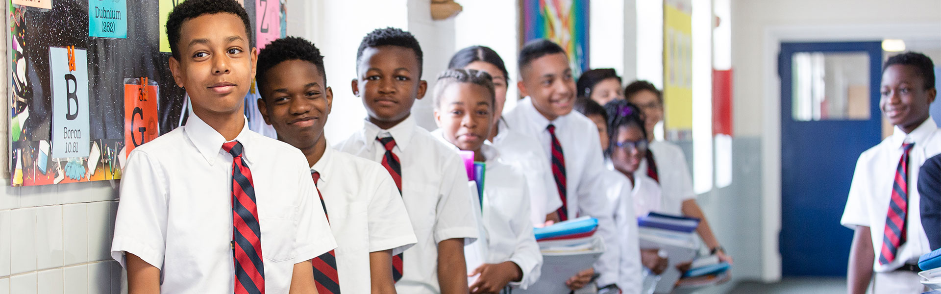 middle school students in uniforms at annunciation catholic school in dc